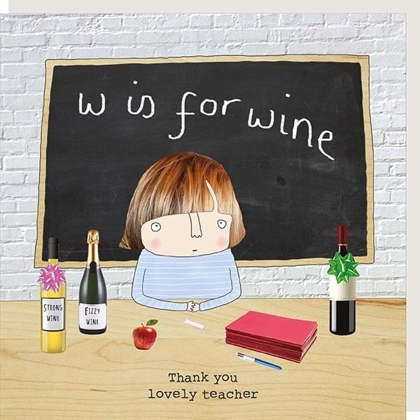 Greeting Card - W is for Wine